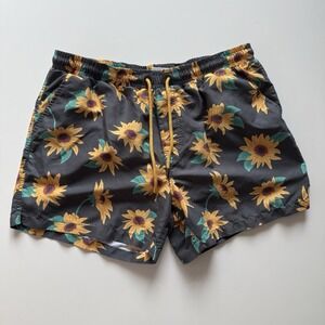 SKWOSH Sunflower Floral‎ All Over Swim Trunk Mens Large Lined Shorts Australia